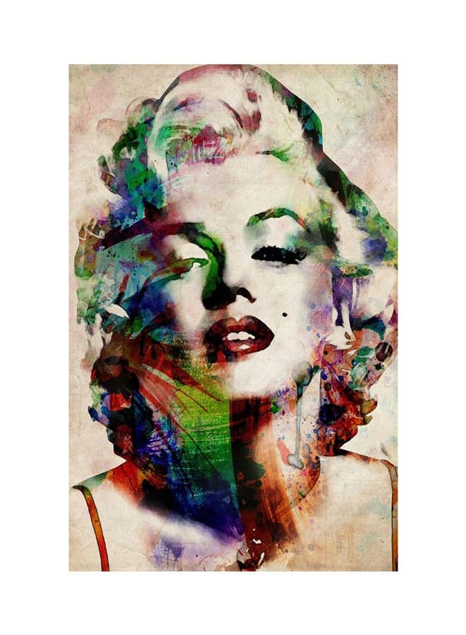3D Drawing Of Marilyn Wallpaper Beige 90X60centimeter