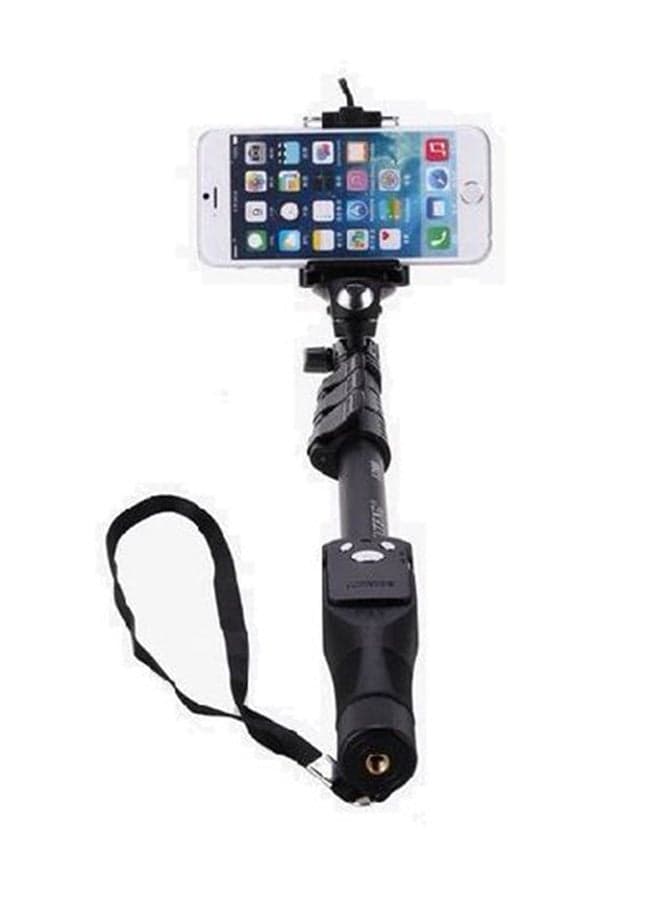 Monopod Extendable Handheld Selfi Stick With Shutter Remote Black