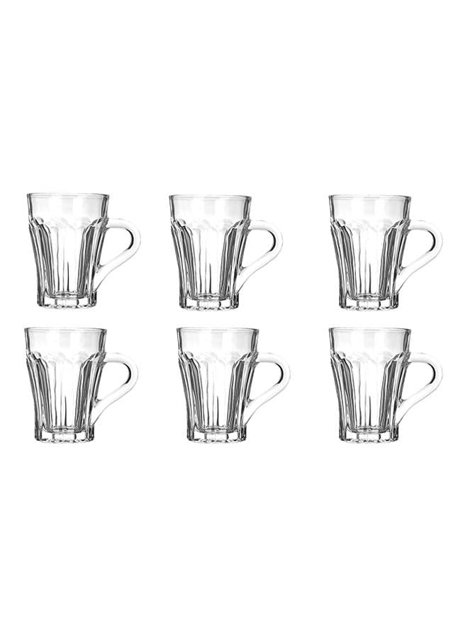 6-Piece Tea Cup Set Clear 160ml