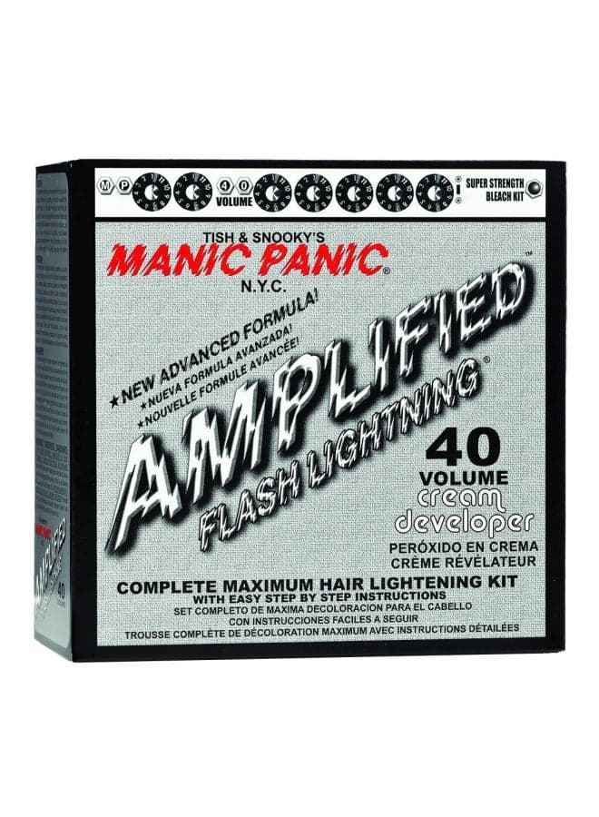 Amplified 40 Volume Cream Developer Hair Bleach Kit Flash Lightning 118ml