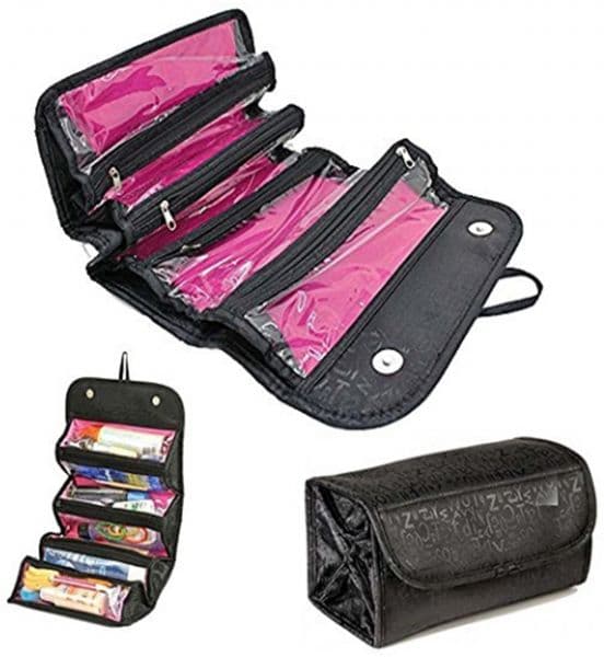 Roll N Go Toiletry Organizer Black/Pink