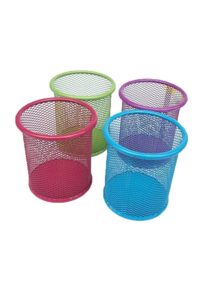 4-Piece Steel Mesh Pencil Blue/Green/Red