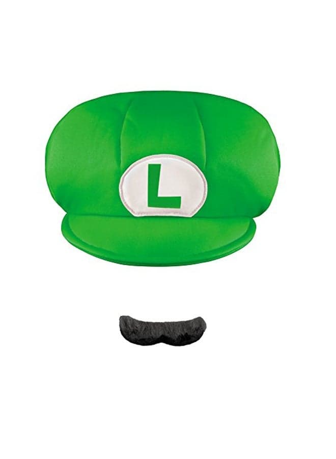 Nintendo Super Mario Brothers Luigi Hat And Mustache