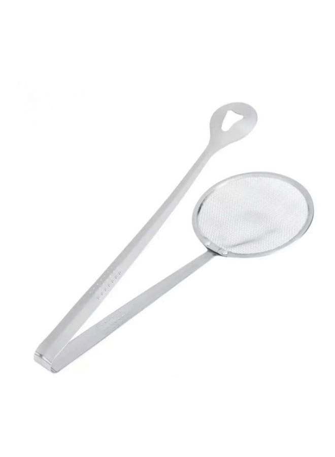 Stainless Steel Frying Tong Silver