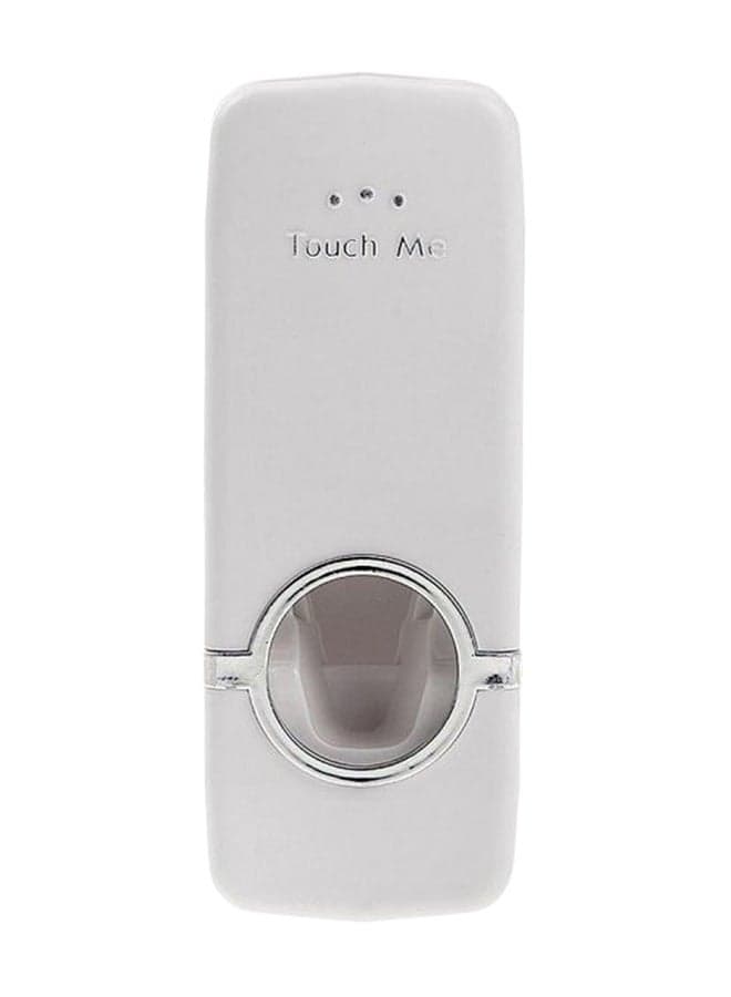 Toothbrush Holder and Automatic Toothpaste Dispenser Set White