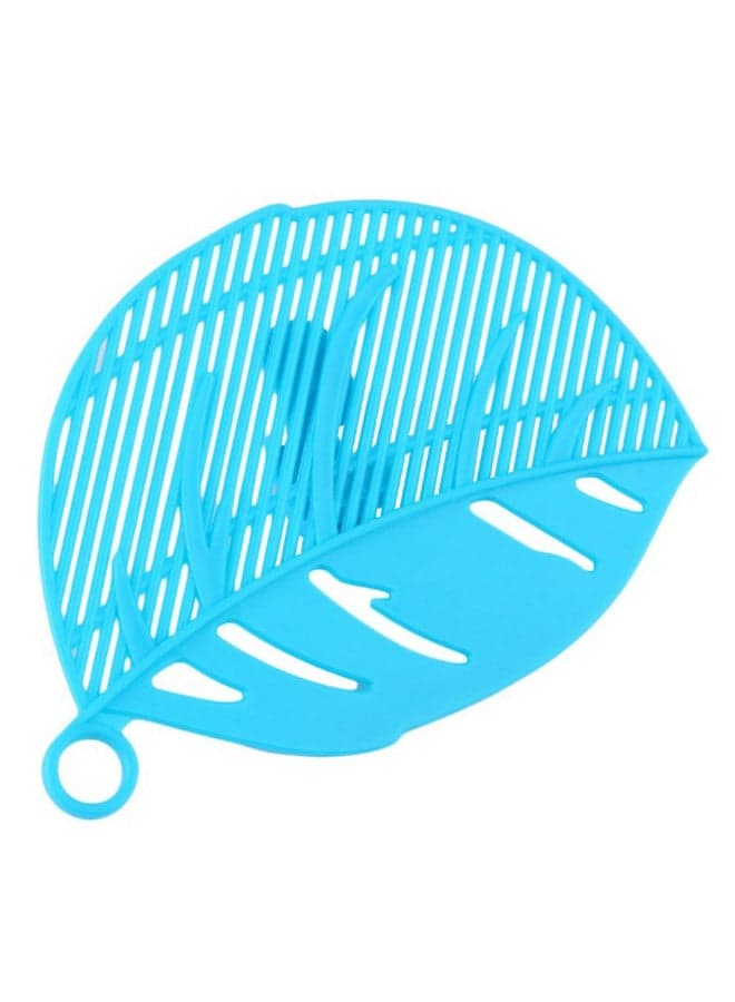 Leaf Shape Rice Wash Sieve Blue 15 x 10.5centimeter