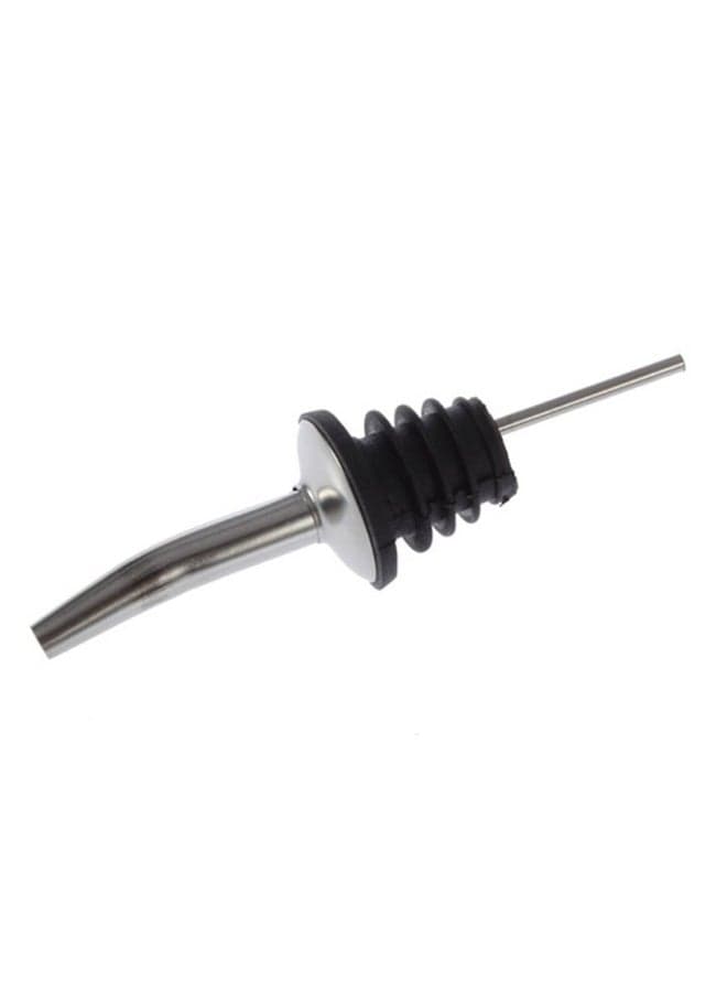 Spirit Pourer Flow Wine Bottle Spout Stopper Silver/Black 113 x 29mm