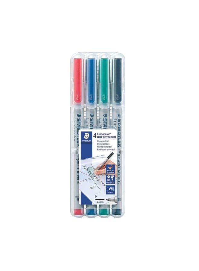4-Piece Lumocolor Non-Permanent Fine Point Marker Set