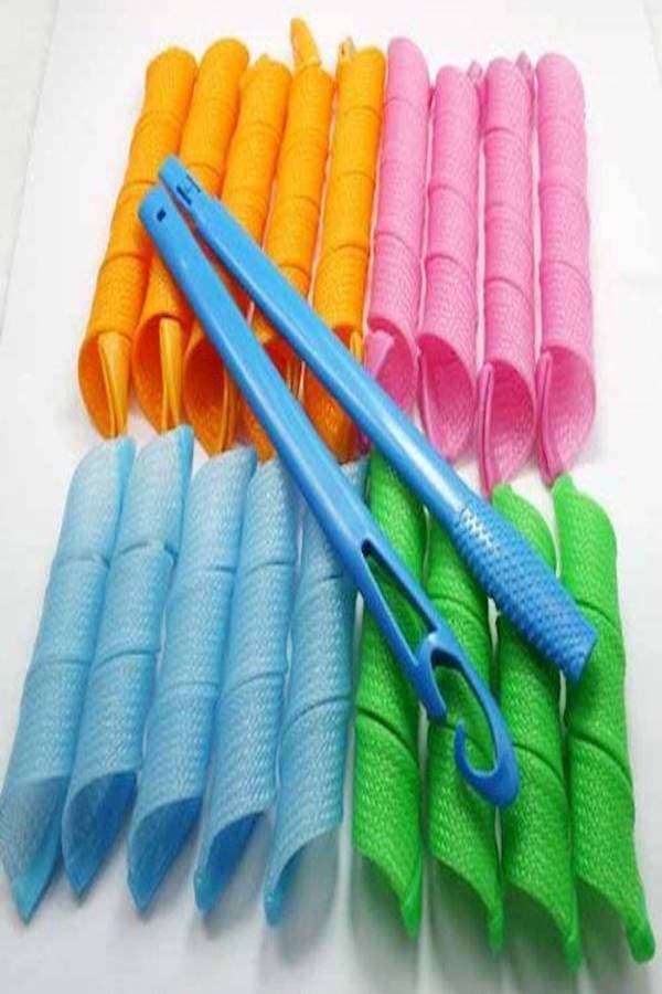 18-Piece Magic Hair Roller Set Blue/Green/Pink