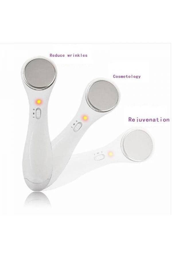 Ultrasonic Vibration Ion Face Lift Massager White