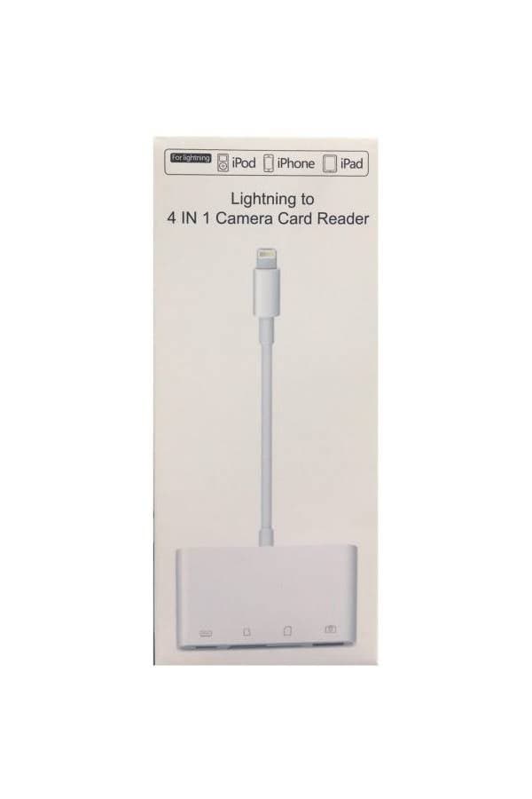 4 In 1 Camera Card Reader For Apple iPhone/iPod/iPad White