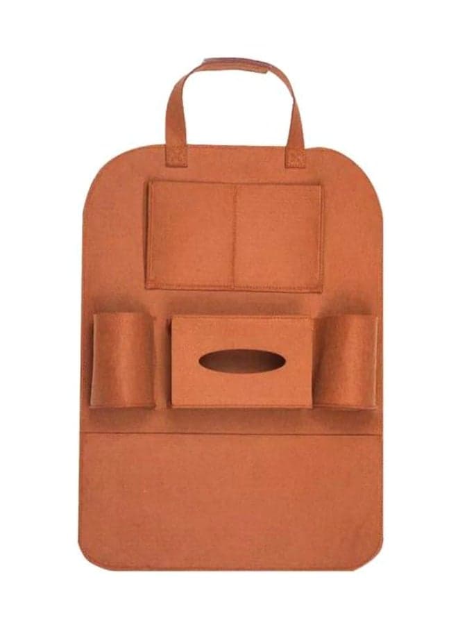 Car Vechicle Seat Mounted Storage Bag, Backseat Pockets Organizer, Brown