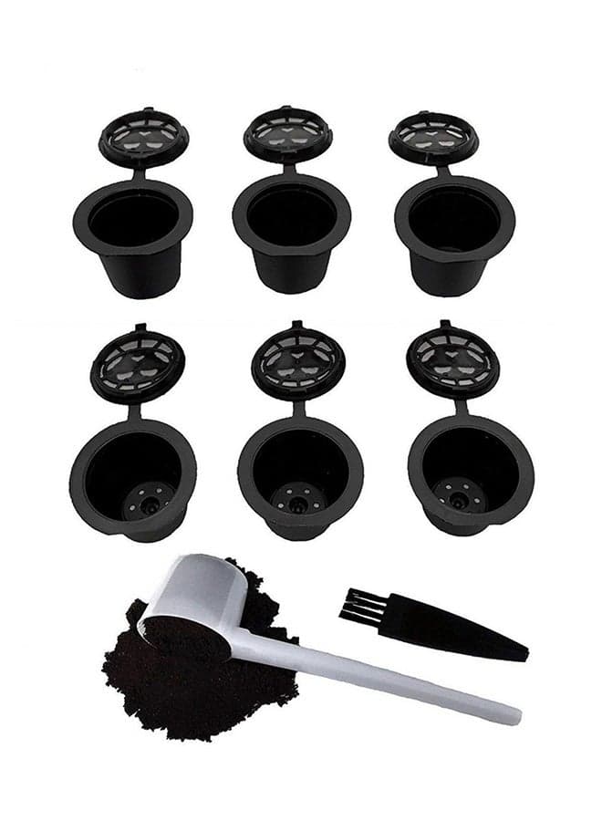 6-Piece Capsule Coffee Filter Black 6 x 7 x 8 centimeter Black 6 x 7 x 8centimeter