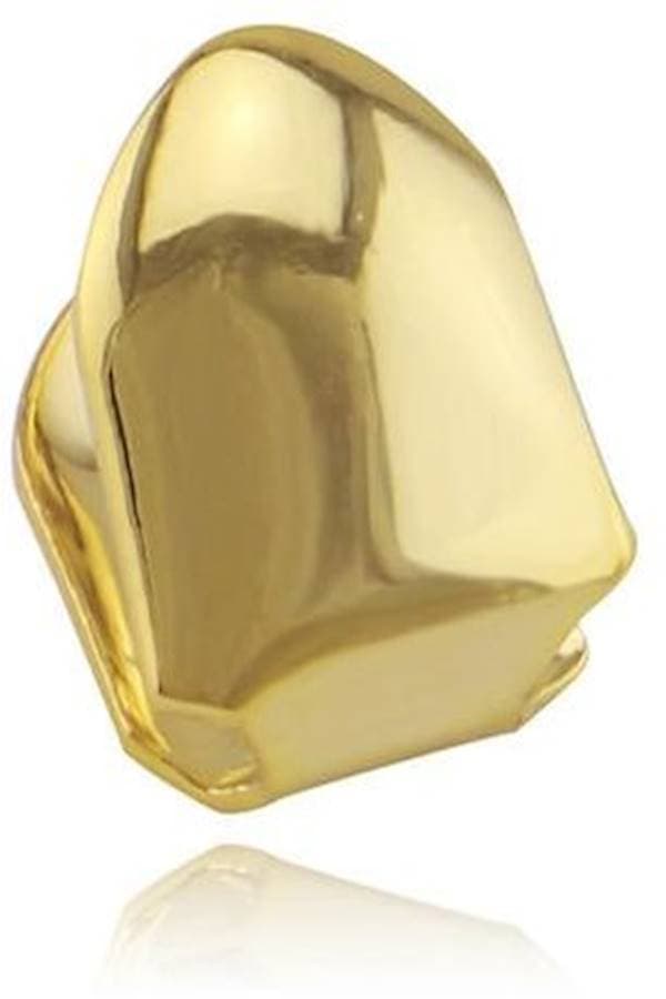 Gold Plated Small Single Tooth Cap Hip Hop Teeth Plain Solid Bling Slugs