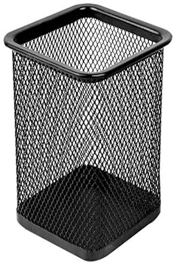 Pen Holder Metal Mesh Square Black