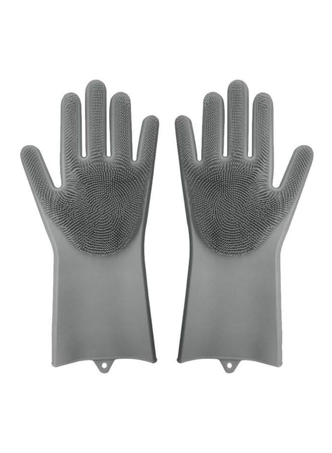Silicone Scrubber Cleaning Gloves Grey 21grams