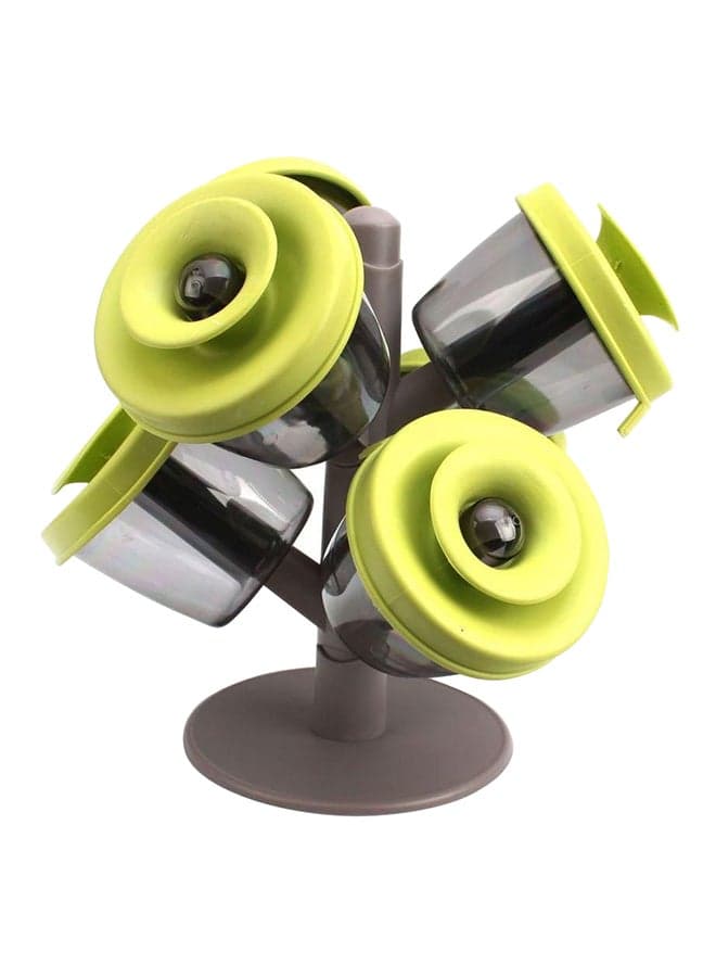 6-Piece Spices Pots Stand- Green