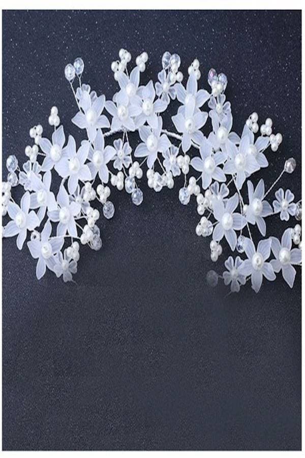 Bridal Headband Bohemian Headpiece Crystal Pearl Hair Vine Flower Halo Wedding Hair Accessories
