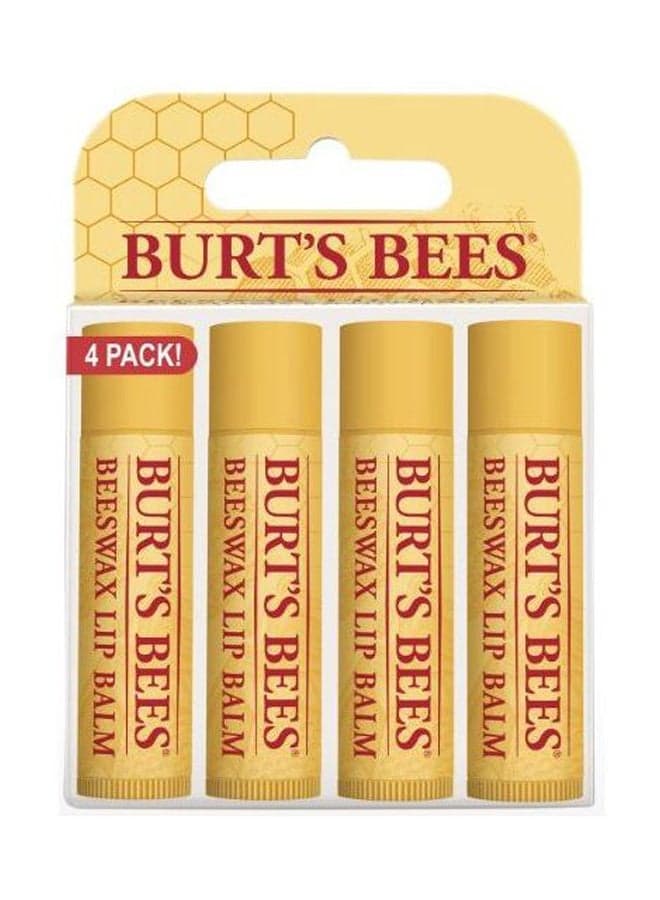 Set Of 4 Beeswax Natural Lip Balm 4.54grams