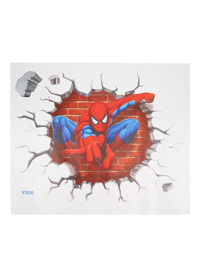Kids Room Decor Wall Sticker 3D Spider Man Boy Gift Wall Decals Nursery Mural Multicolour