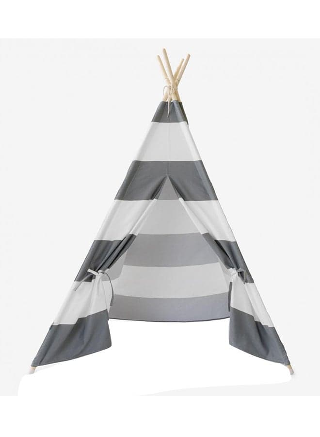 TheKidsHQ Teepee- Grey Stripe 120 x 120 x 145centimeter