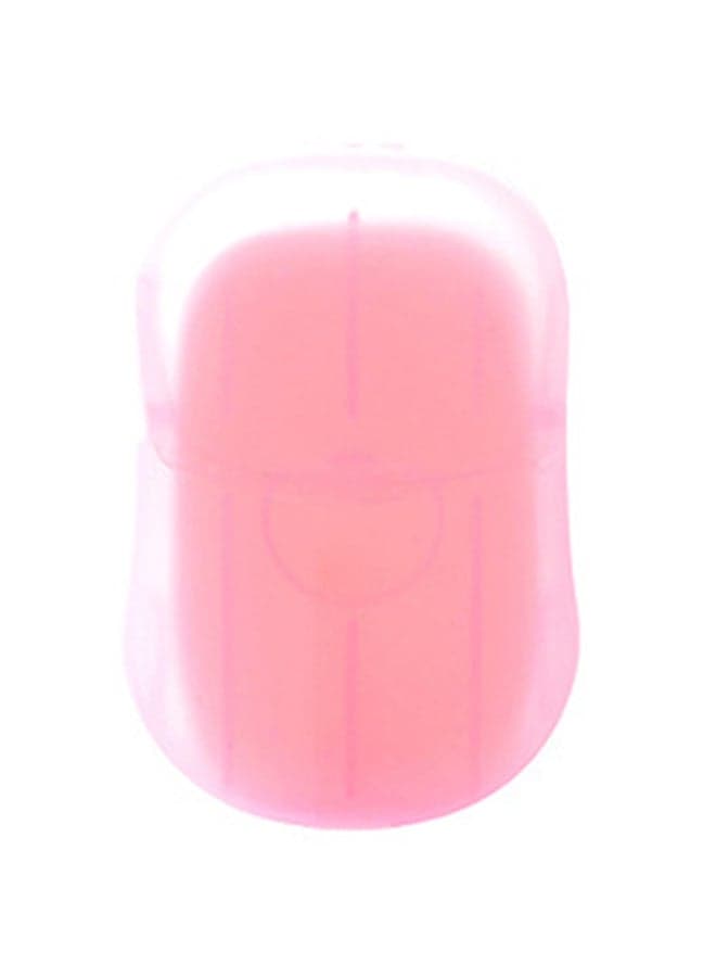 20-Piece Disposable Soap Flakes With Storage Box Container Pink 0.015kg