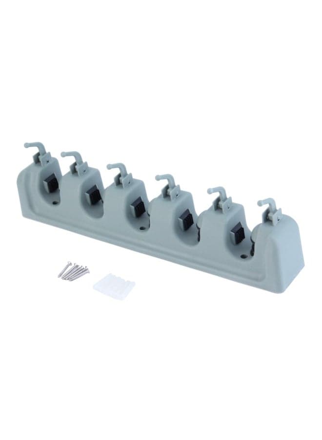 Wall Mounted Plastic Mop Hanger Grey 26.5x8.7x6.5cm