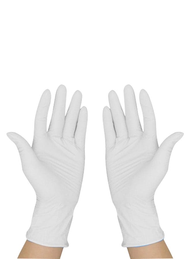 100-Piece Disposable Protective Multifunctional Gloves White 0.5kg