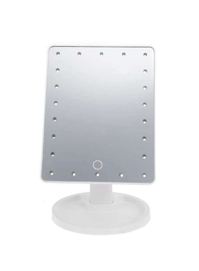 360 Degree Rotating LED Touch Screen Makeup Mirror White