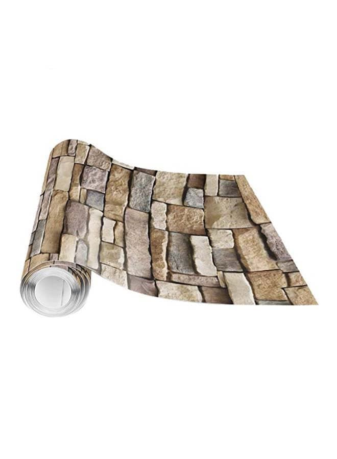 3D Wall Paper Brick Stone Sticker Multicolour 45 x 300cm