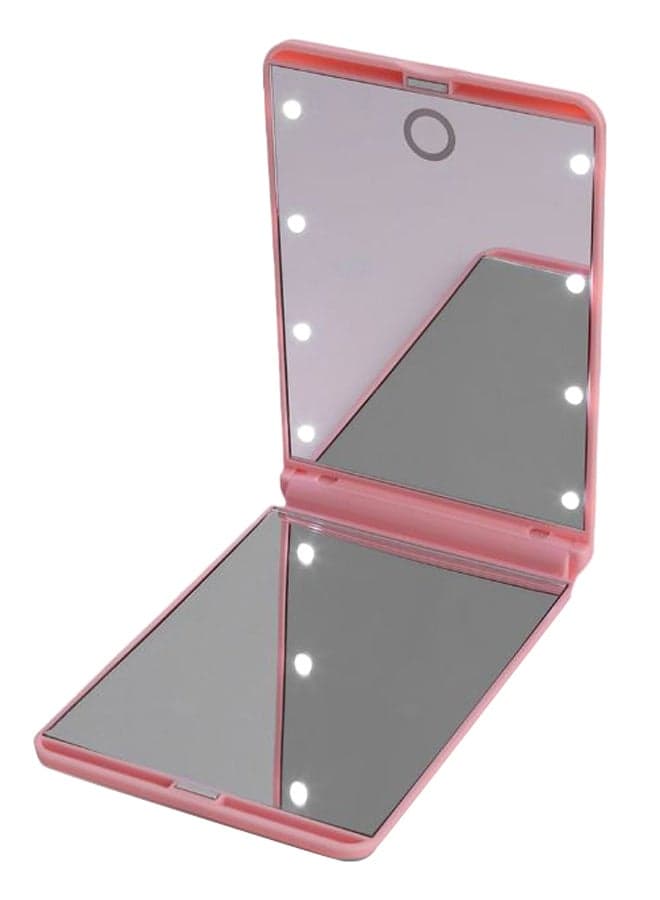 8-LED Touch Screen Makeup Mirror Pink/Clear