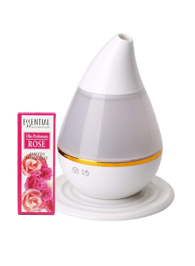 Mini USB Aromatherapy Humidifier With Rose Oil White