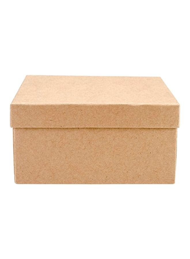 5-Piece Paper-Mache Square Box Set Beige