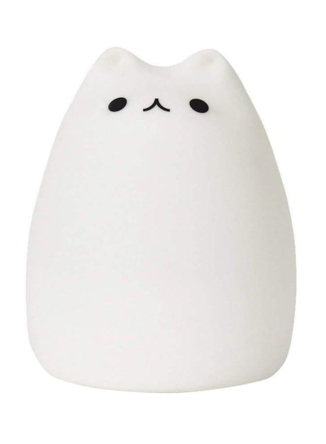 Silicon Cute Cat Usb Rechargeable Desk Light White/Black 10x11cm