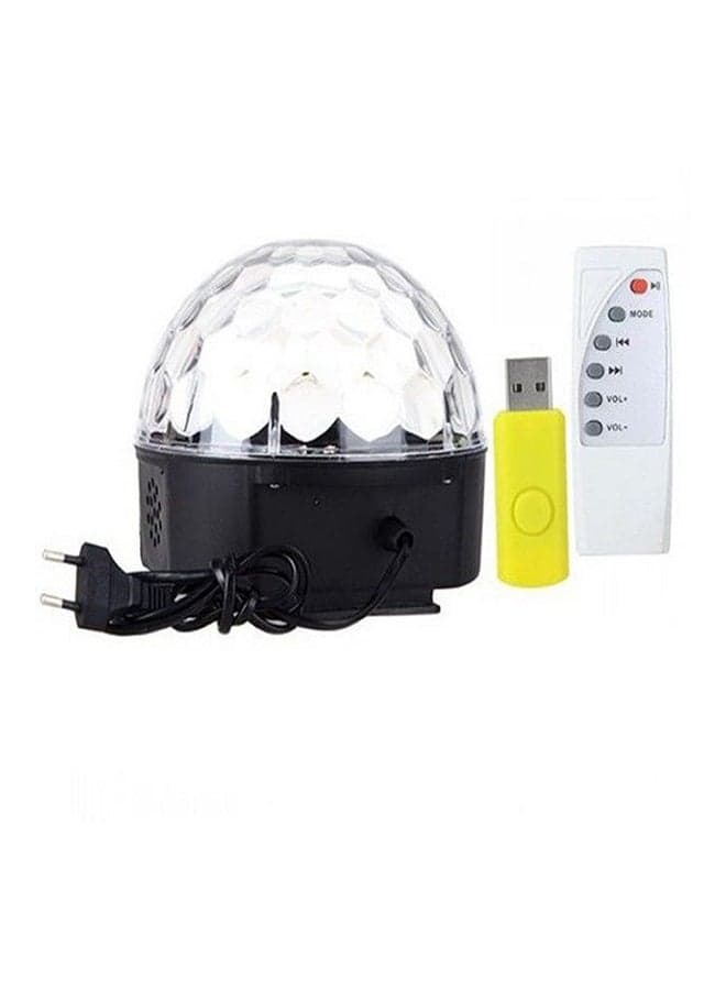 Disco Ball LED Light With USB Disk And Remote Multicolour 16 x 19cm