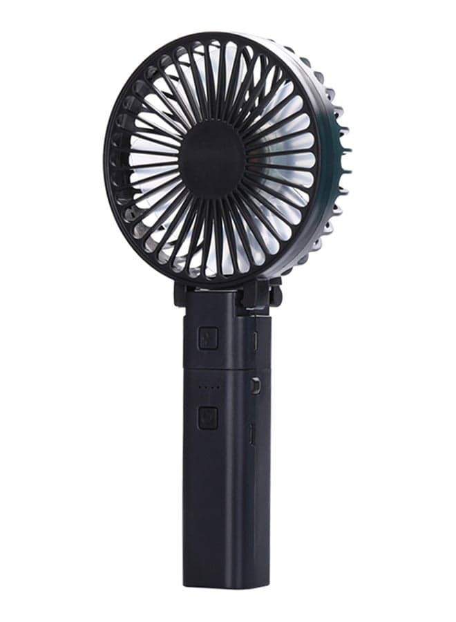 Mini Fan Removable Power Bank USB Rechargeable Foldable Table Fan H25987 Black