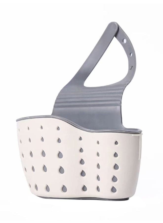Sink Shelf Soap Sponge Drain Rack White/Grey 24.5cm