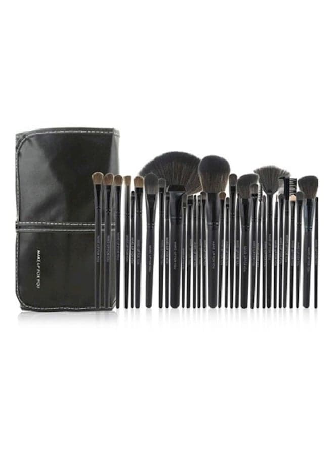 32-Piece Professional Makeup Brush Set With Case Black