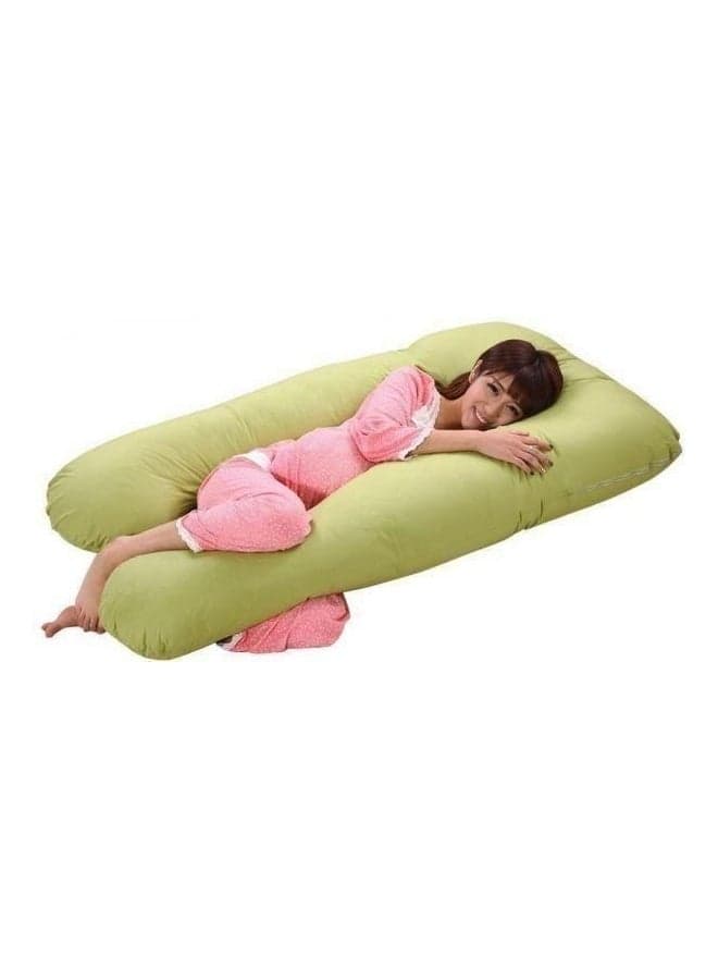 U-Shaped Standard Maternity Pillow Cotton Lime Green 80x120cm