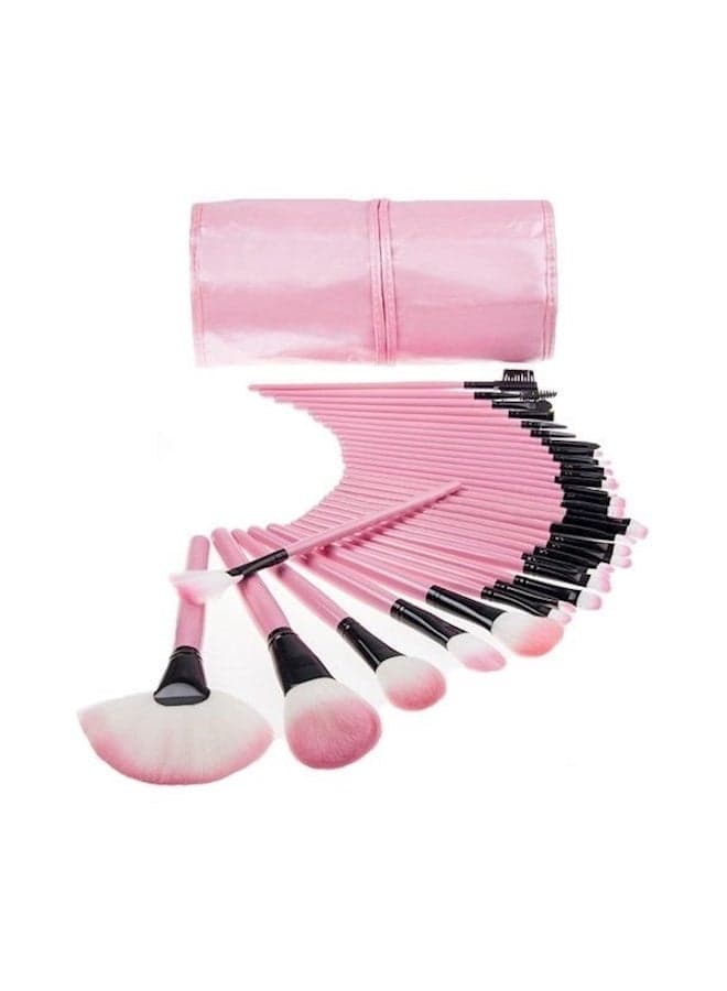 32-Piece Professional Makeup Brush Black/Pink