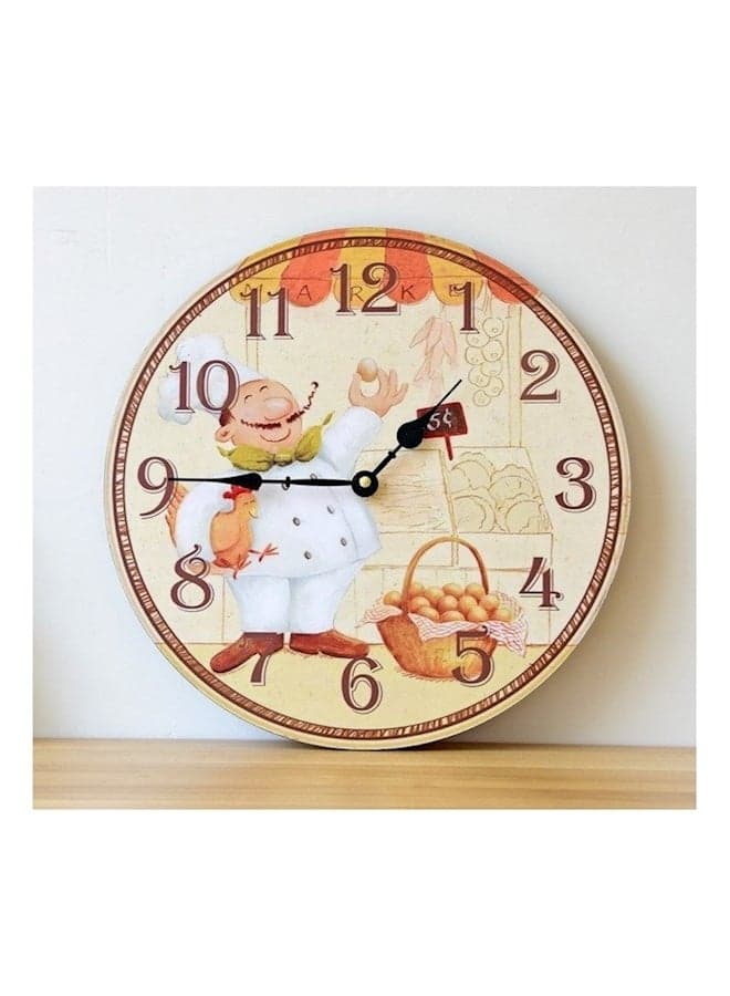 Wood Analog Wall Clock Multicolour