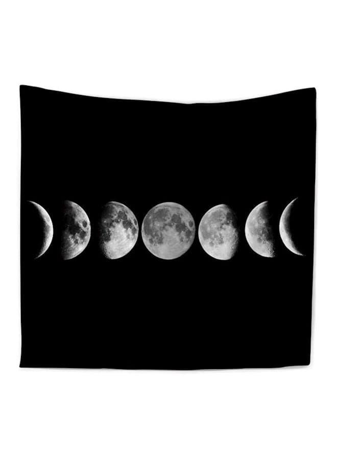 Lunar Eclipse Moon Multi-Function Tapestry Wall Hanging Black/White 150X130centimeter