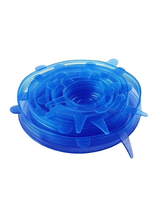 6-Piece Stretch Fresh Food Storage With Cover Blue
