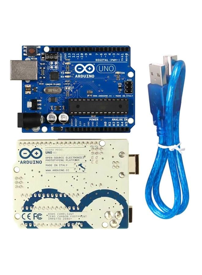 Uno R3 Development Board With USB Cable Blue/Black/Grey