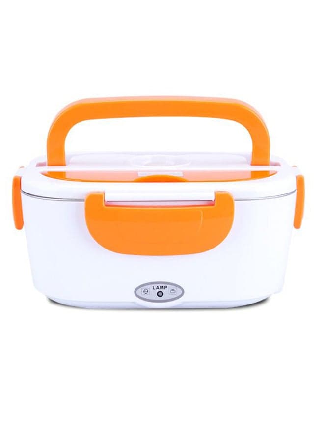 Portable Electric Heating Lunch Box With Car Plug Orange/White