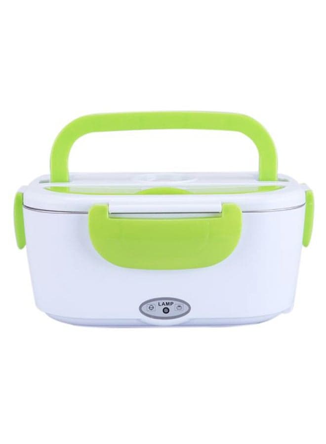 Portable Electric Heating Lunch Box With EU Plug Green/White