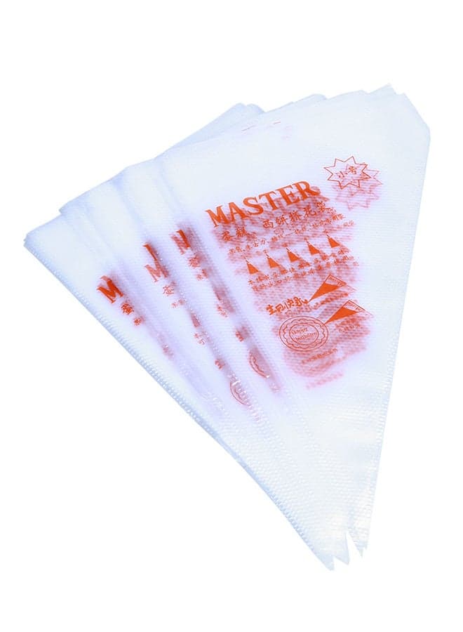 100-Piece Cake Decorating Icing Bags White/Orange