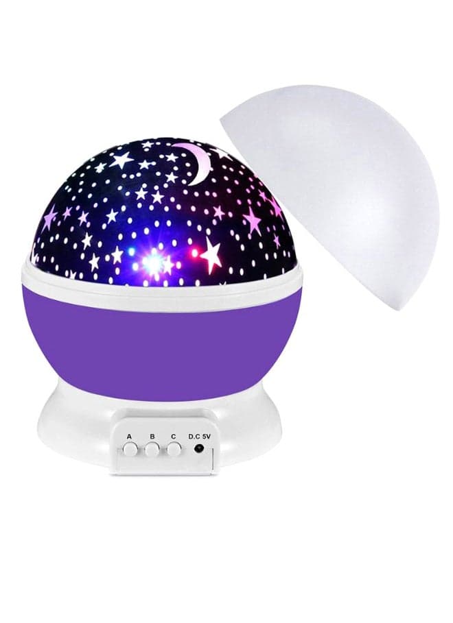 LED Moon And Star Night Lamp Purple/White