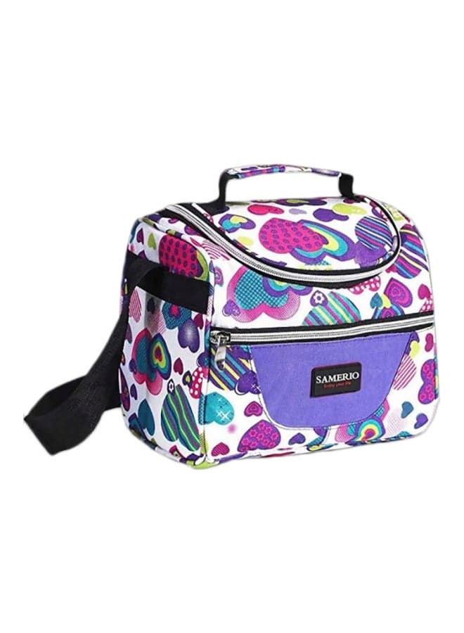 Insulated Lunch Bag White/Purple/Pink