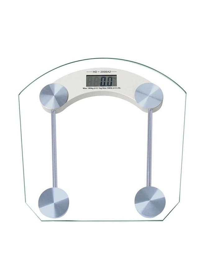 Digital Glass Top Bathroom Scale Clear/Silver 150kg